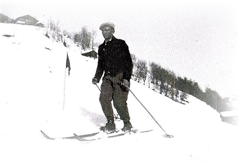photo de ski à areches en 1947